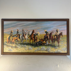 Original Acrylic on Canvas Signed by Artist, Kuhn Described as Cowboy Down, Sku 033450