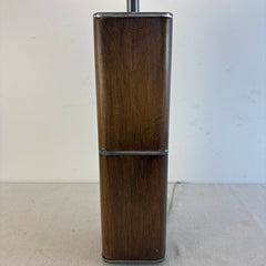 Table Lamp with Wood and Steel Square Base, Sku 034098
