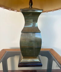 Brass Table Lamp Traditional Style, Fluted Linen Shade, Sku 034076