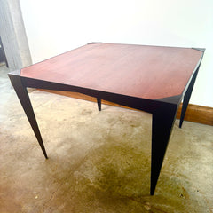Square Steel Table with Wood Top, Industrial Style, Sku 033025