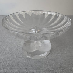 Lalique Crystal Compote Dish, Made in France, 4 Birds at Base, Sku: 033306