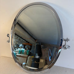 Pottery Barn Adjustable Beveled Wall Mirror in Polished Silver Tone Metal, Sku 034094