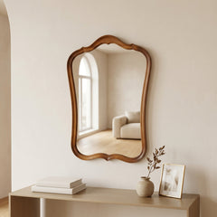 Imperial of Grand Rapids Michigan Wood Framed Mirror with Scalloped Shape, Sku 034067