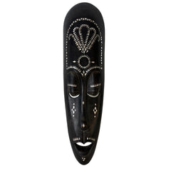 Tall Indonesian Tribal Mask w/ Mother of Pearl Inlay, Sku 033057