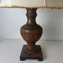 Pair of Uttermost Faux Wood Lamps with Deconstructed Shades, Sku 033081