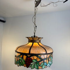 Tiffany Inspired Leaded Glass Hanging Light Fixture , Sku 034045