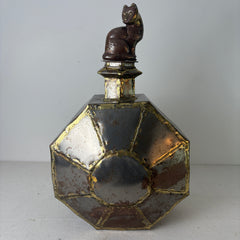 Metal Octagonal Urn w/ Cat Stopper, Sku 033083