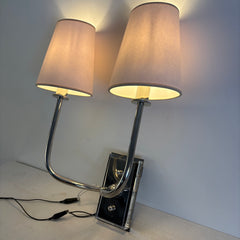 Visual Comfort Thomas O'Brien Hulton 2 Arm Sconce Nickel Finish & Paper Shades, Sku 033881