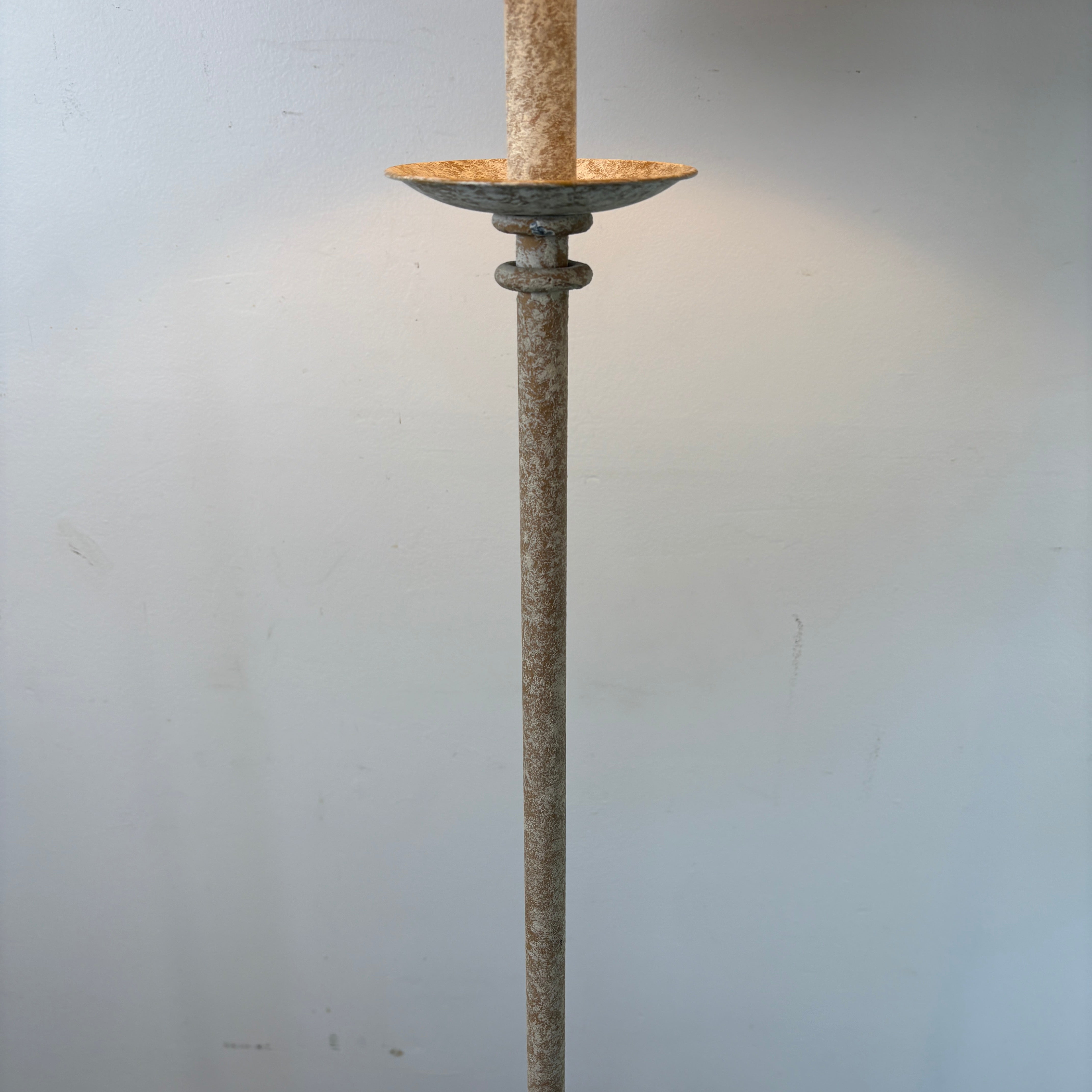 Ethan Allen Metal Tripod Base Floor Lamp Mottled Champagne Finish, Shade Sold Separately Sku 033102