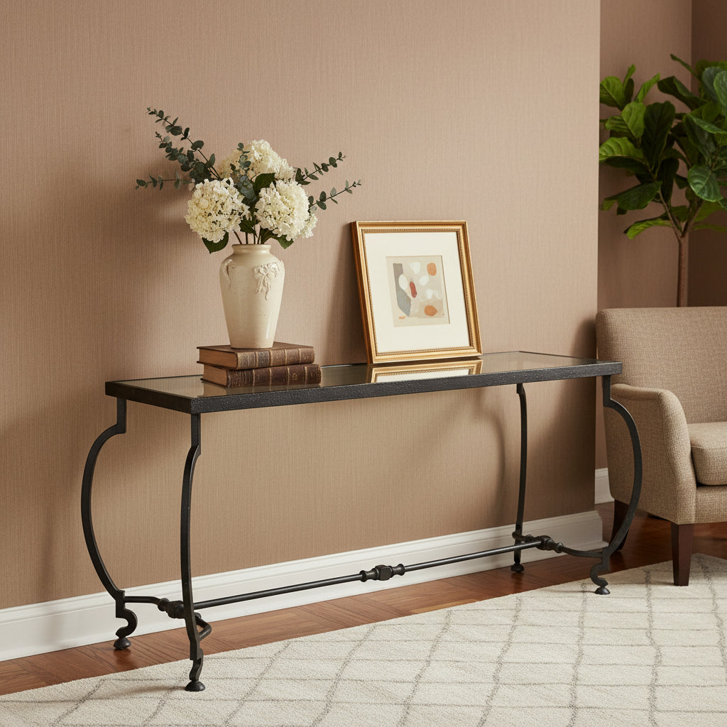 Metal & Glass Sofa Table or Entry Table, Sku: 033126
