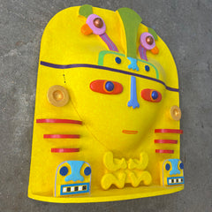 Ceramic created and painted by Max Lehman, Yellow Ground Color. Sku, 032985