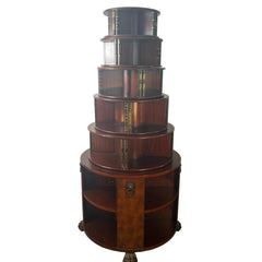 Thomasville Round Rotating Bookcase with Claw Feet, Sku 033248