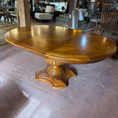 Oval Top Parquet Detail Single Pedestal Base 2 Legs, Sku: 033272