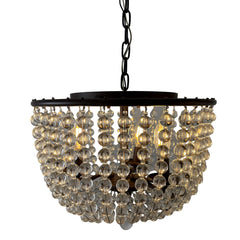Chandelier with Glass Beads - Flush Mount, 3 Candle Lights Sku 033114