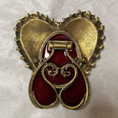 Jay Strongwater Petite Picture Frame, Easel Back, Heart Shaped, Brass, Enamel, Crystals, Sku: 033162
