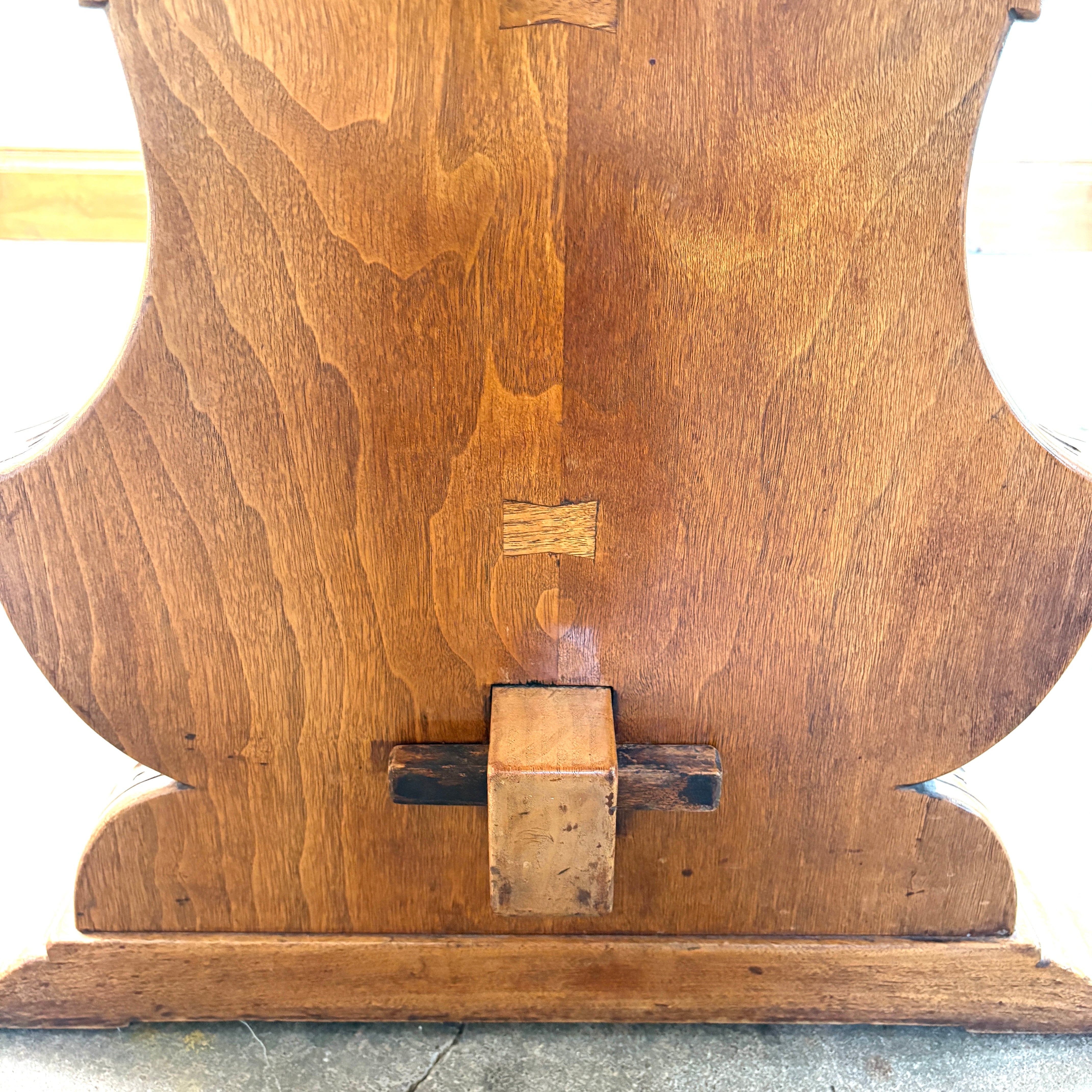 Vintage Long Pedestal Table with Bowtie Joinery and Mortise & Tenon Base, Sku 033112
