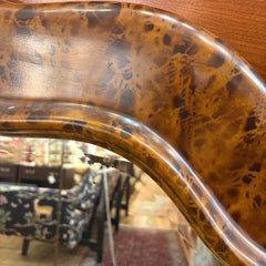 Large Ornate Faux Burled Wood Mirror with Scalloped Frame, Sku: 033273