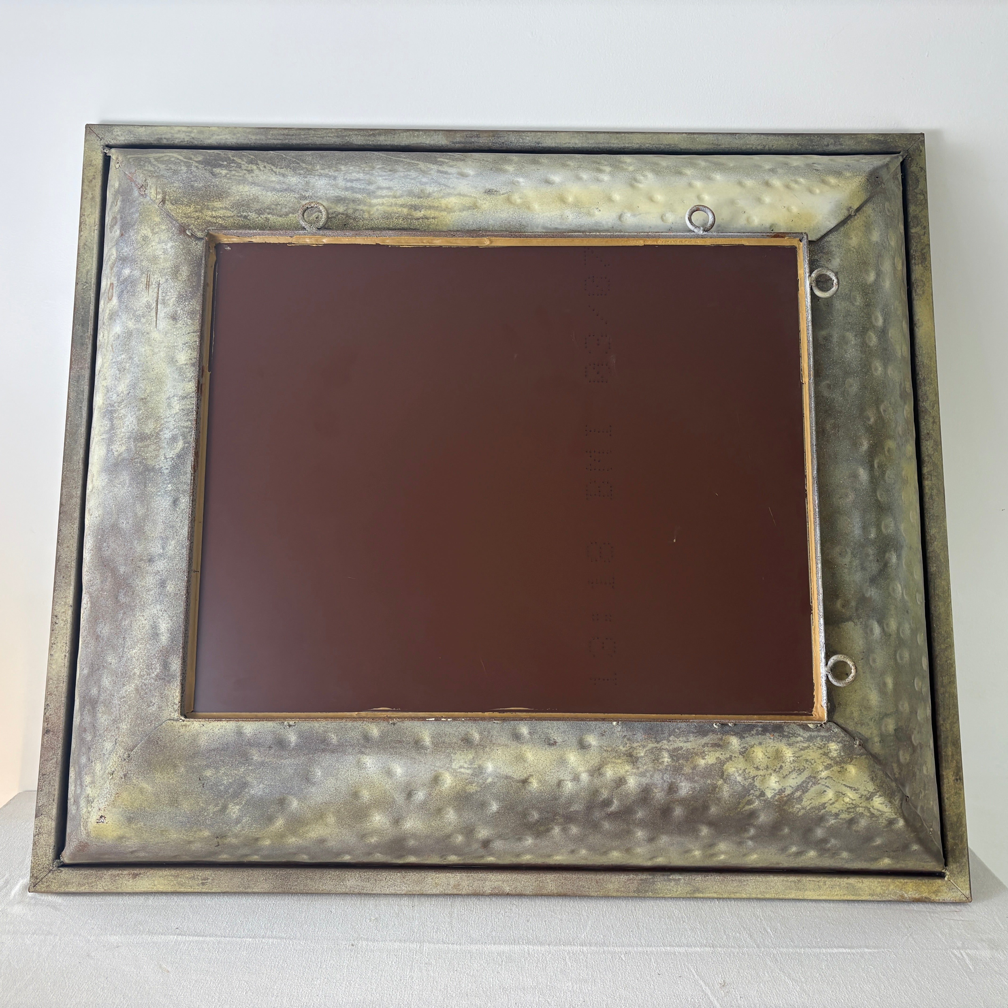 Metal Framed Mirror, Reverse Dimple Design, Sku 033005