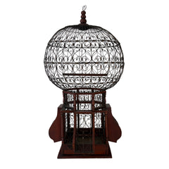 Hot Air Ballon Bird Cage Constructed of Wire and Wood, Sku: 033166