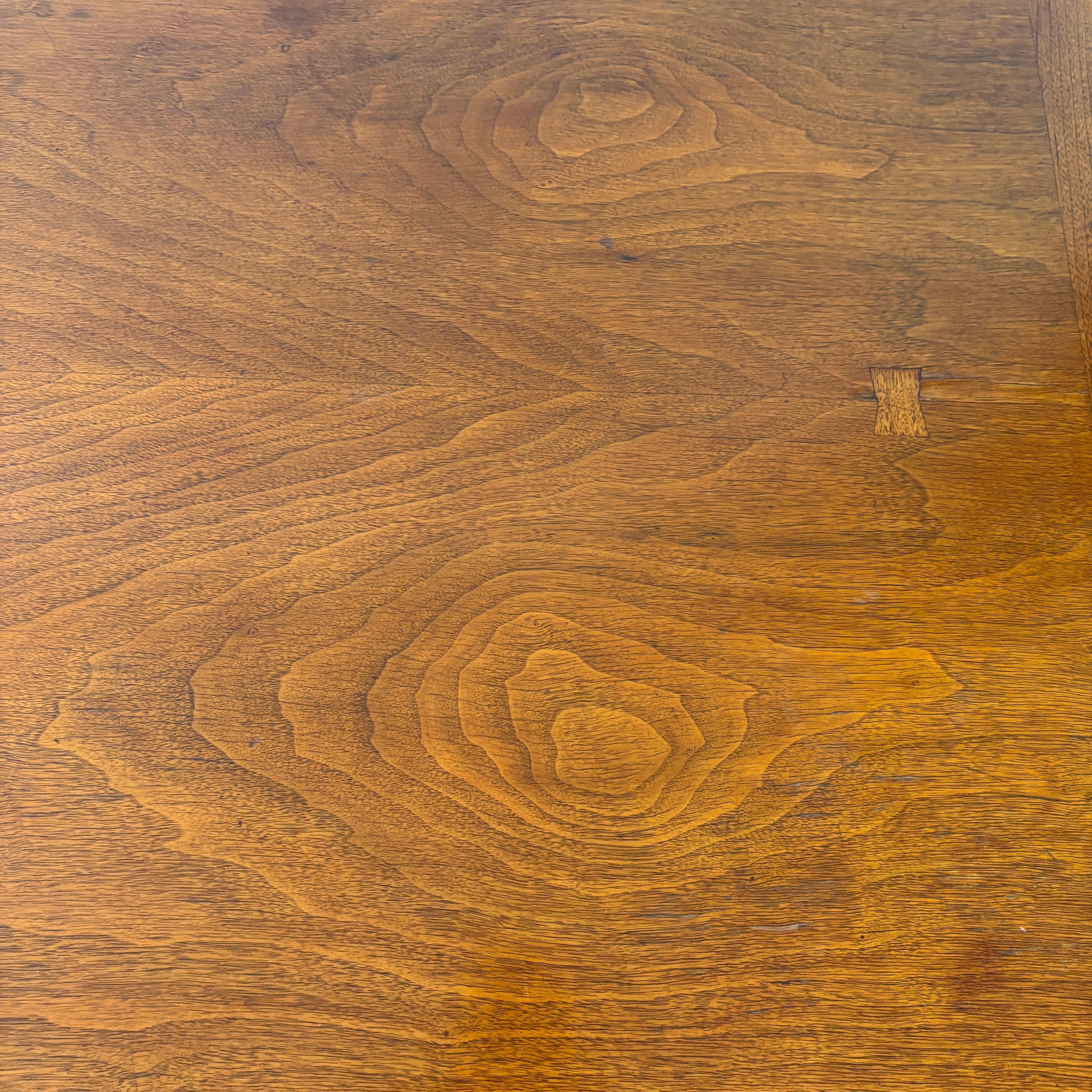 Vintage Long Pedestal Table with Bowtie Joinery and Mortise & Tenon Base, Sku 033112