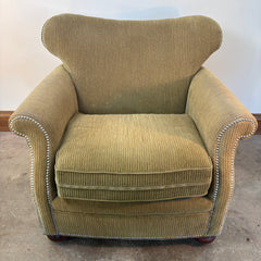 Milling Road, Division of Baker Gold Chenille Ribbed Fabric and Nailhead Detail Armchair, Sku 033228