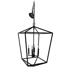 Arhaus Black Finish Metal Lantern Style Pendant, 4 Bulb, Sku :033167