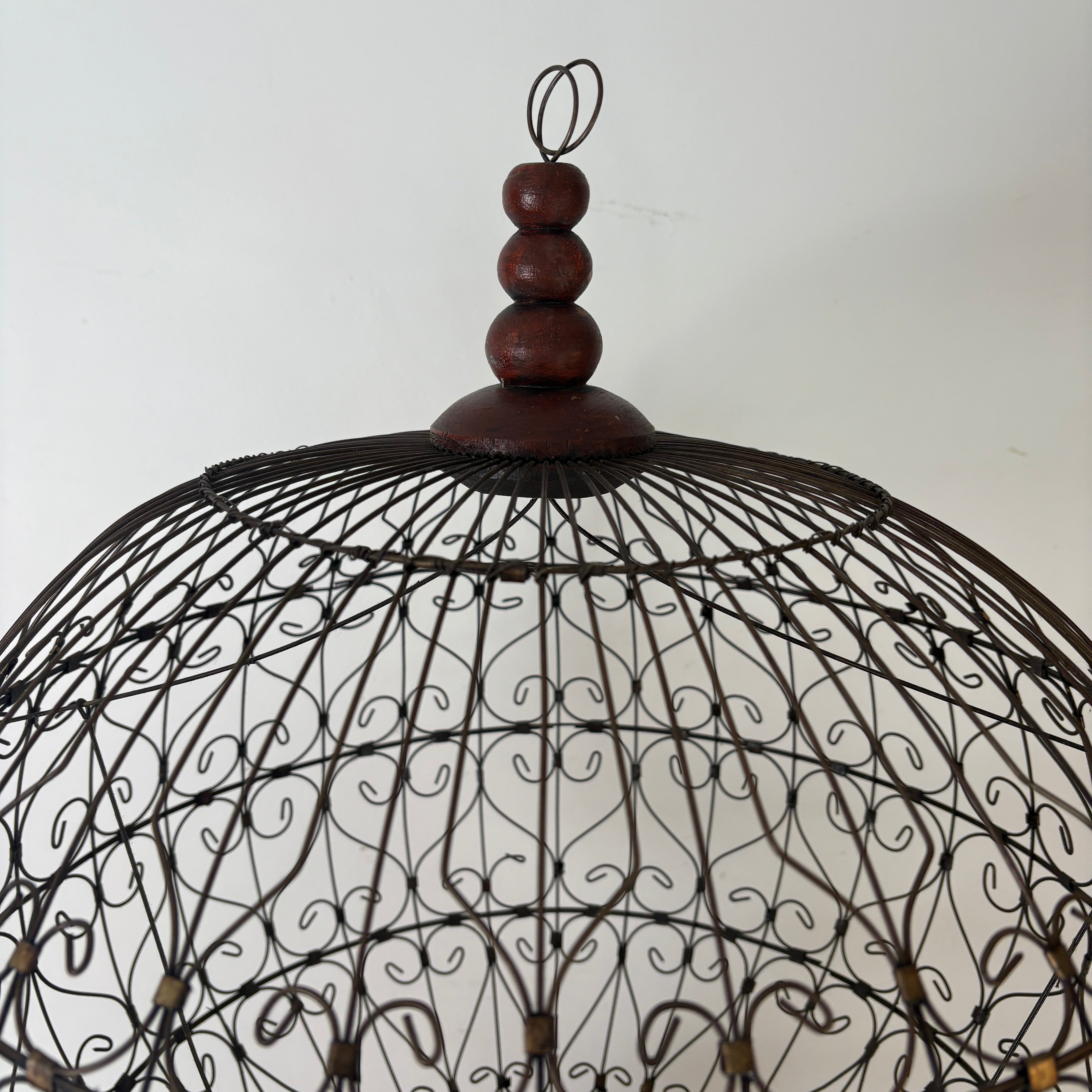 Hot Air Ballon Bird Cage Constructed of Wire and Wood, Sku: 033166