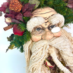 Wreath with Christmas Santa, Custom Made, Hand Painted Face, Sku, 032992