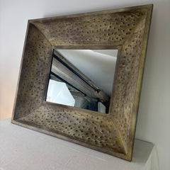 Metal Framed Mirror, Reverse Dimple Design, Sku 033005