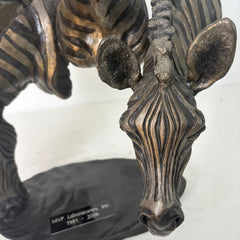 Mark Hopkins Artist Limited Edition Bronze Sculpture: "Watering Hole" - Three Zebra Heads, Sku 033250