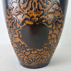 Decorative Vase with Handle, Cast in Resin, Ornate Design, Sku: 033205