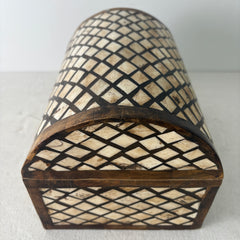Camelback Hinged Box, Bone Inlay, Velvet Interior, Sku: 033199