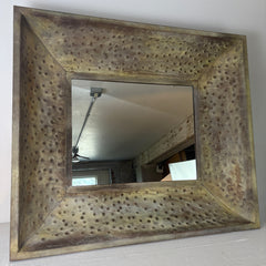 Metal Framed Mirror, Reverse Dimple Design, Sku 033005