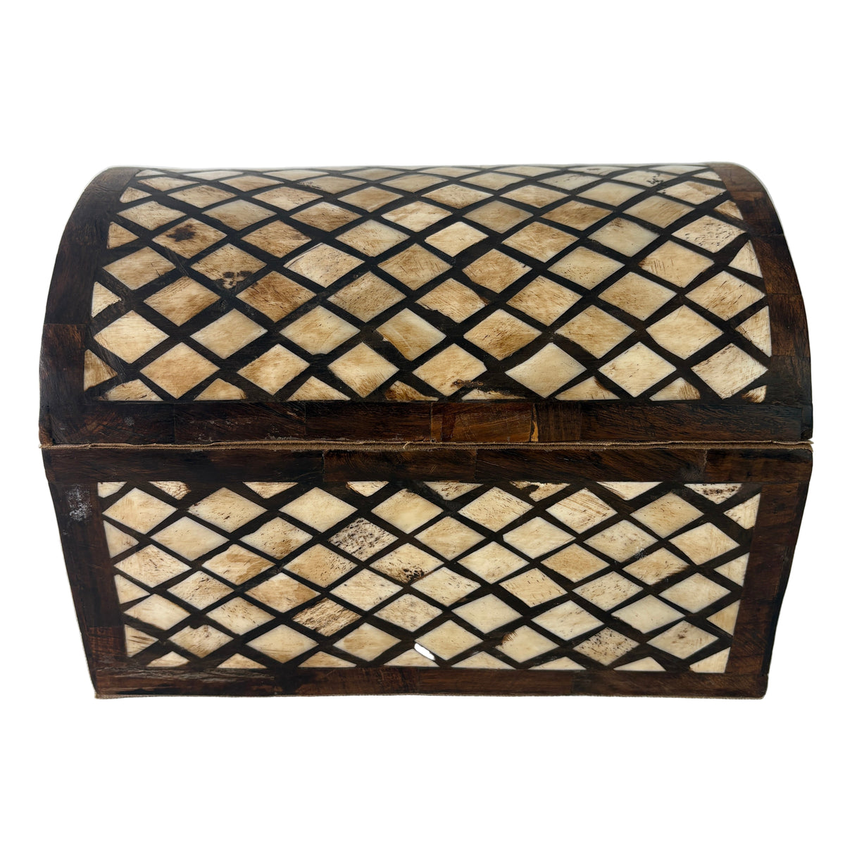 Camelback Hinged Box, Bone Inlay, Velvet Interior, Sku: 033199