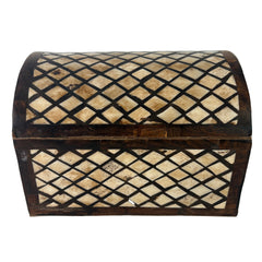 Camelback Hinged Box, Bone Inlay, Velvet Interior, Sku: 033199
