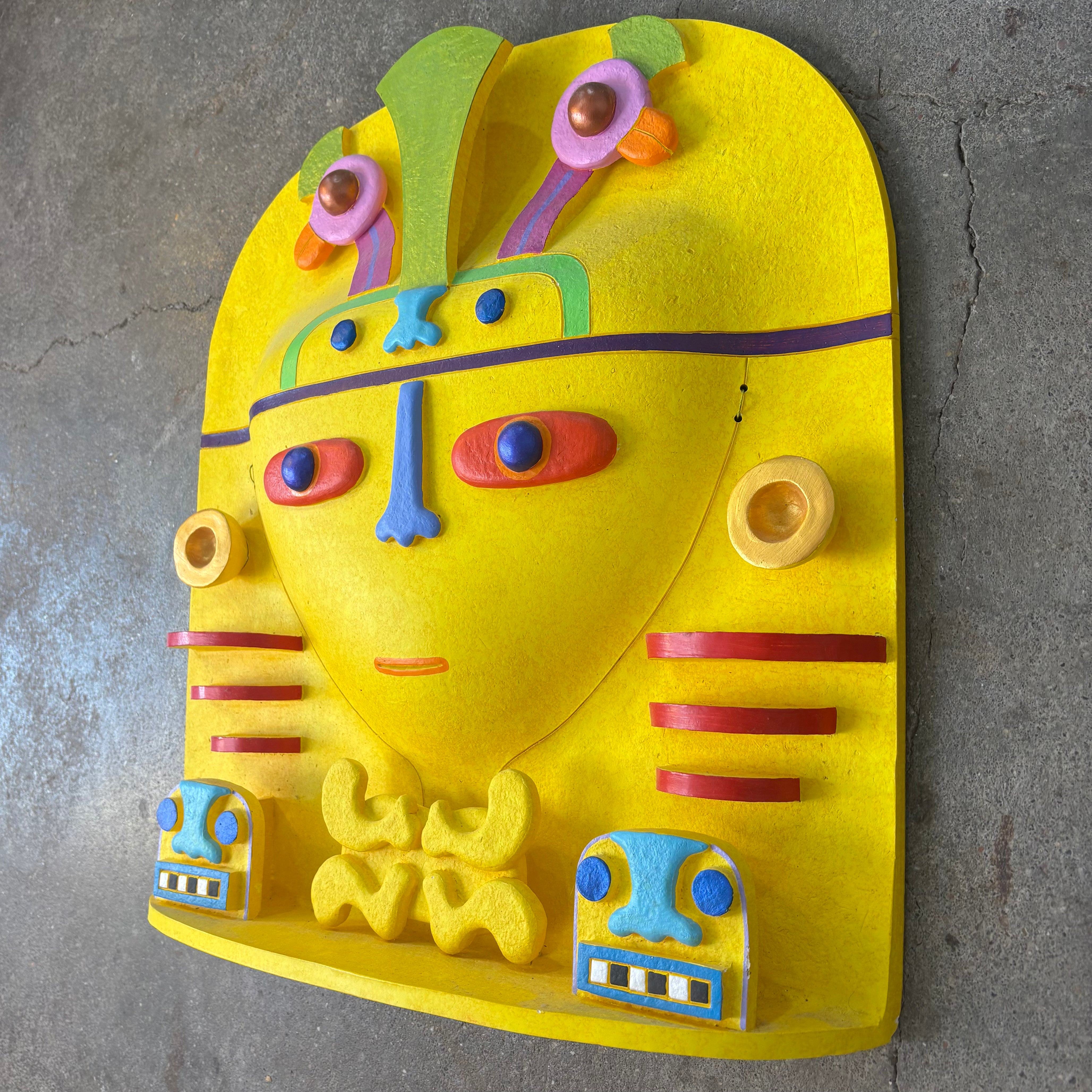 Ceramic created and painted by Max Lehman, Yellow Ground Color. Sku, 032985
