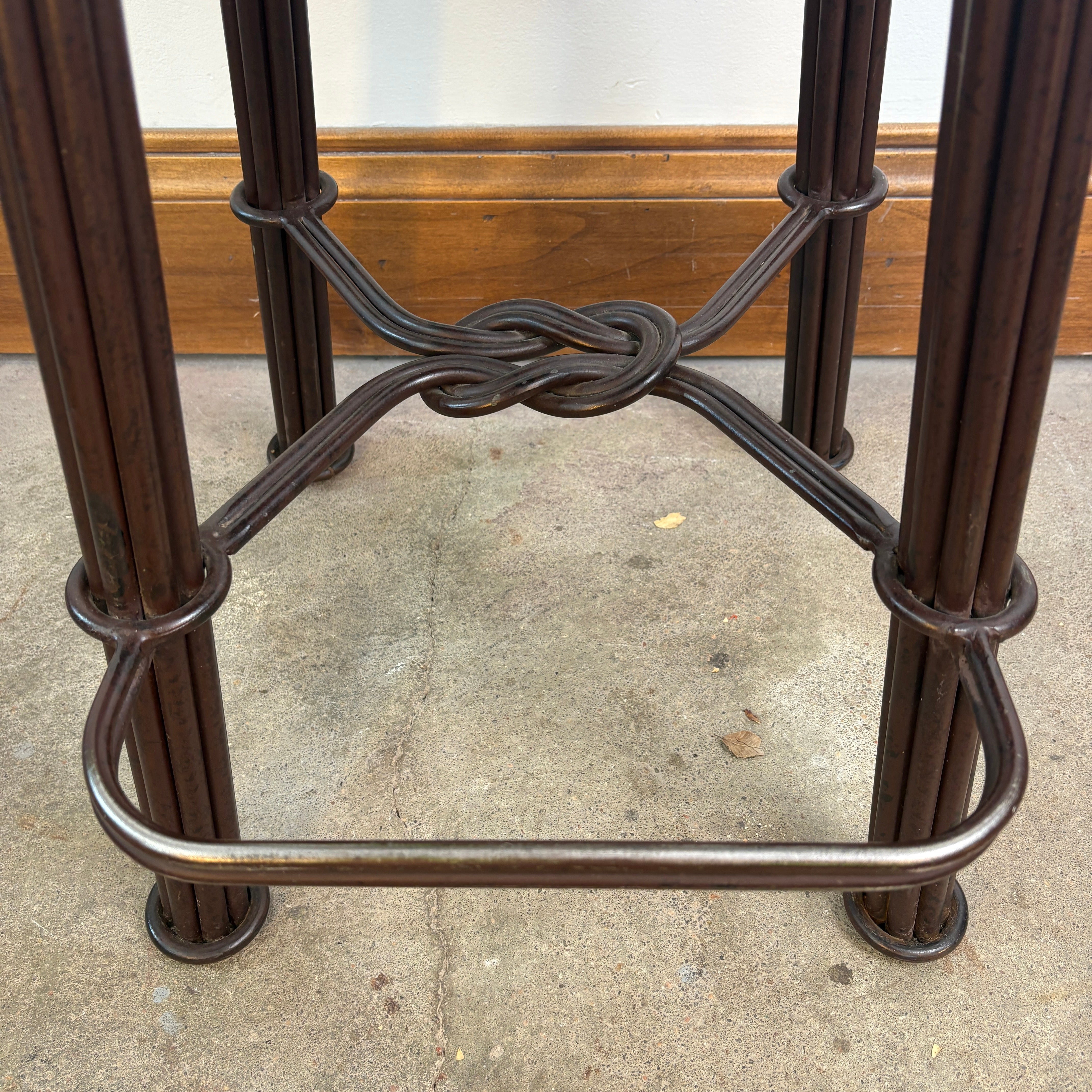 Leather and Iron Counter Height Stool w/ Branding, Sku 033023