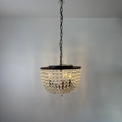 Chandelier with Glass Beads - Flush Mount, 3 Candle Lights Sku 033114