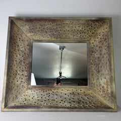 Metal Framed Mirror, Reverse Dimple Design, Sku 033005
