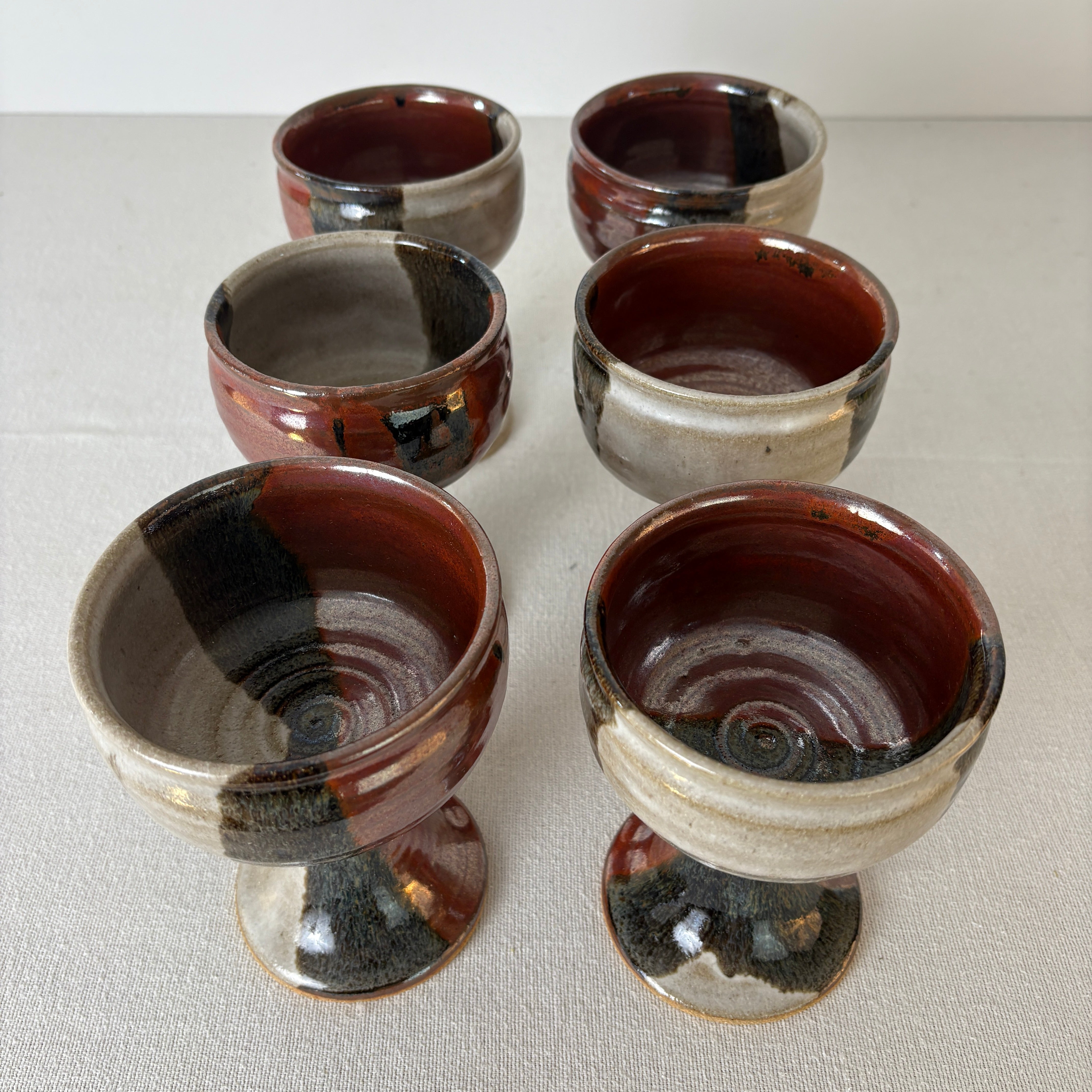 Set of 6 Pottery Goblets, Sku 033013