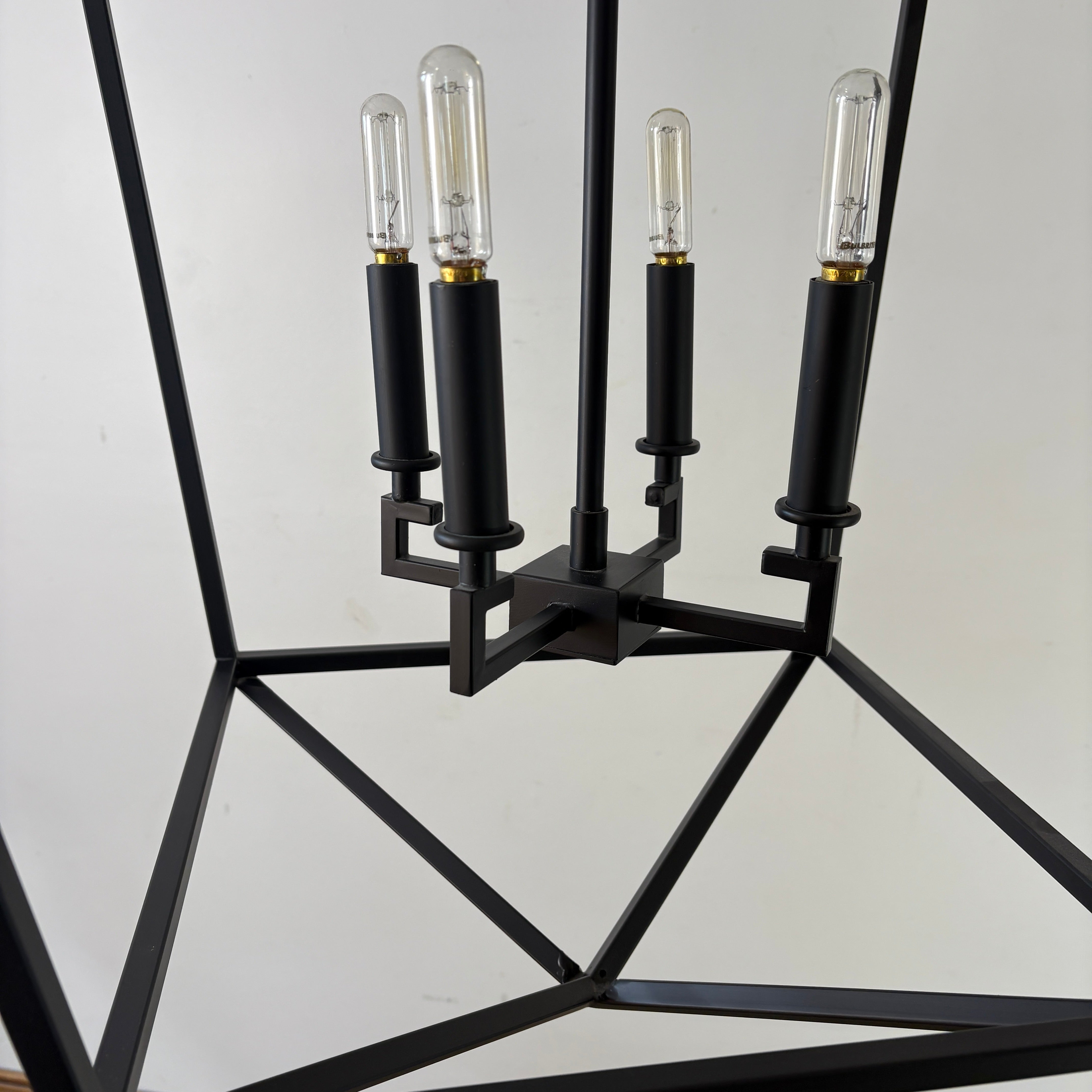 Arhaus Black Finish Metal Lantern Style Pendant, 4 Bulb, Sku :033167