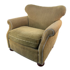 Milling Road, Division of Baker Gold Chenille Ribbed Fabric and Nailhead Detail Armchair, Sku 033228