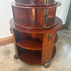 Thomasville Round Rotating Bookcase with Claw Feet, Sku 033248