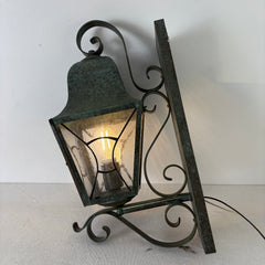 Exterior Stained Glass Sconce with Green Patina, Sku: 033117