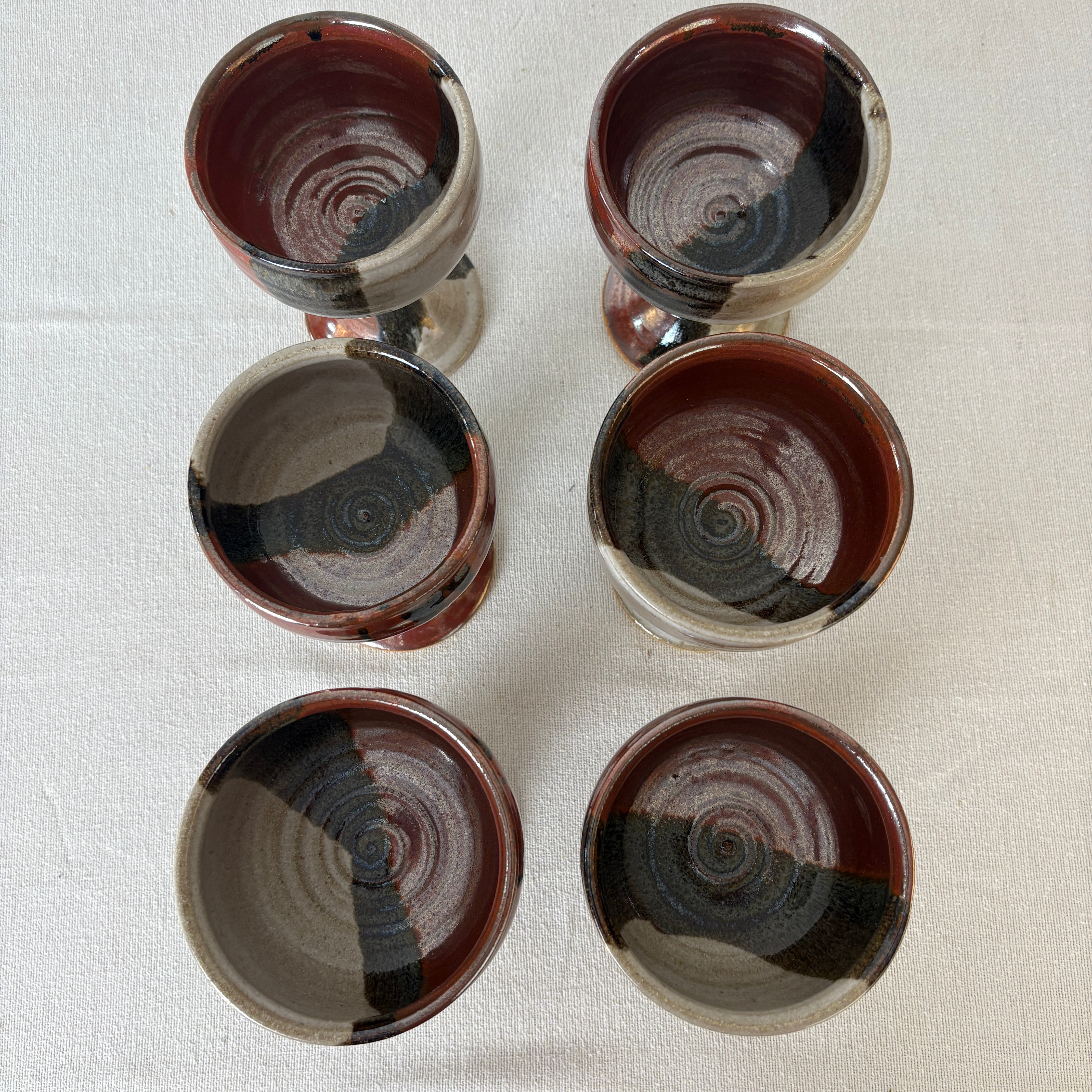 Set of 6 Pottery Goblets, Sku 033013