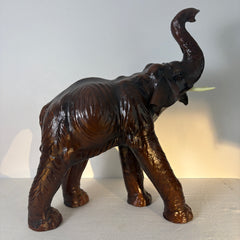 Leather Elephant Sculpture, Sku 033251