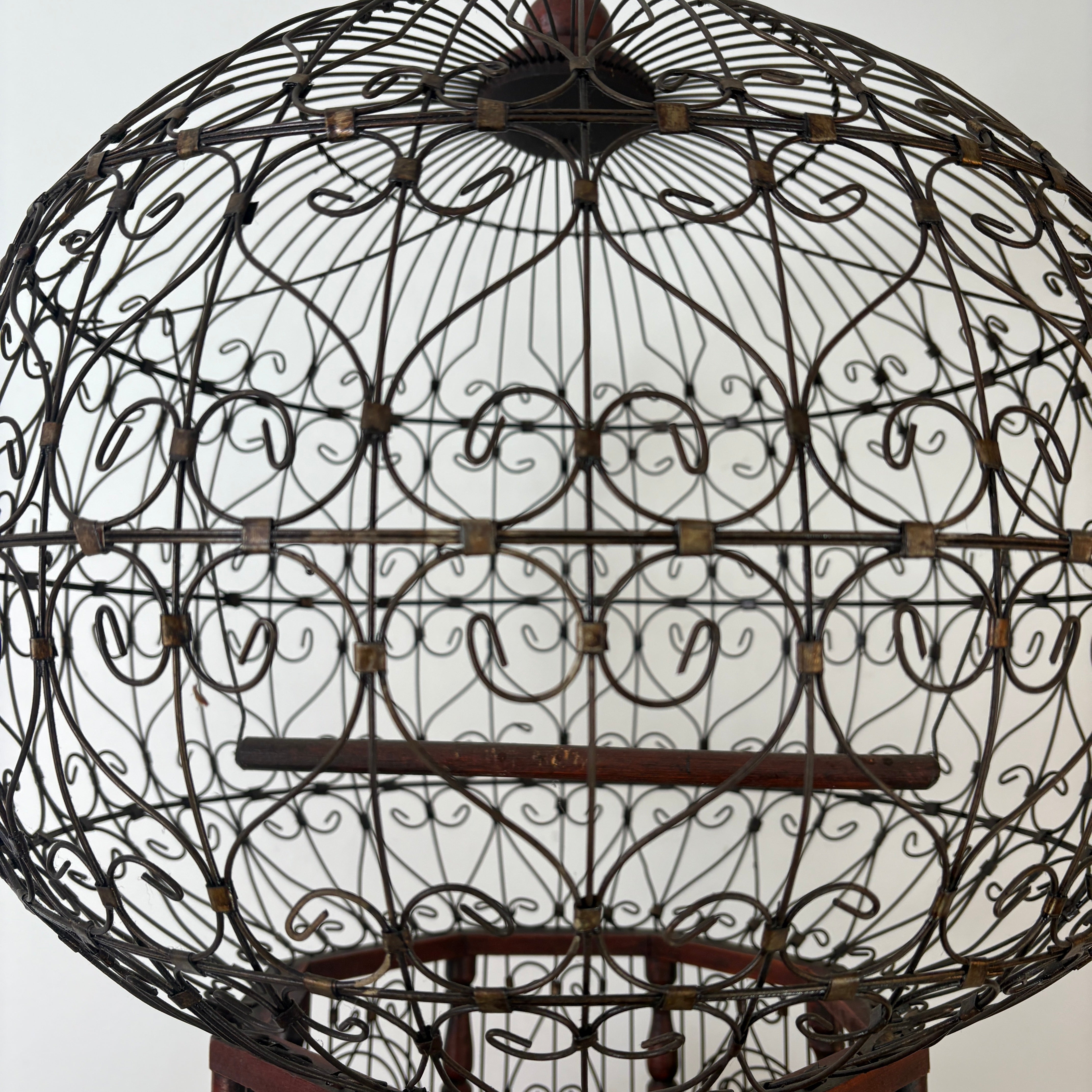 Hot Air Ballon Bird Cage Constructed of Wire and Wood, Sku: 033166