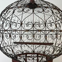 Hot Air Ballon Bird Cage Constructed of Wire and Wood, Sku: 033166