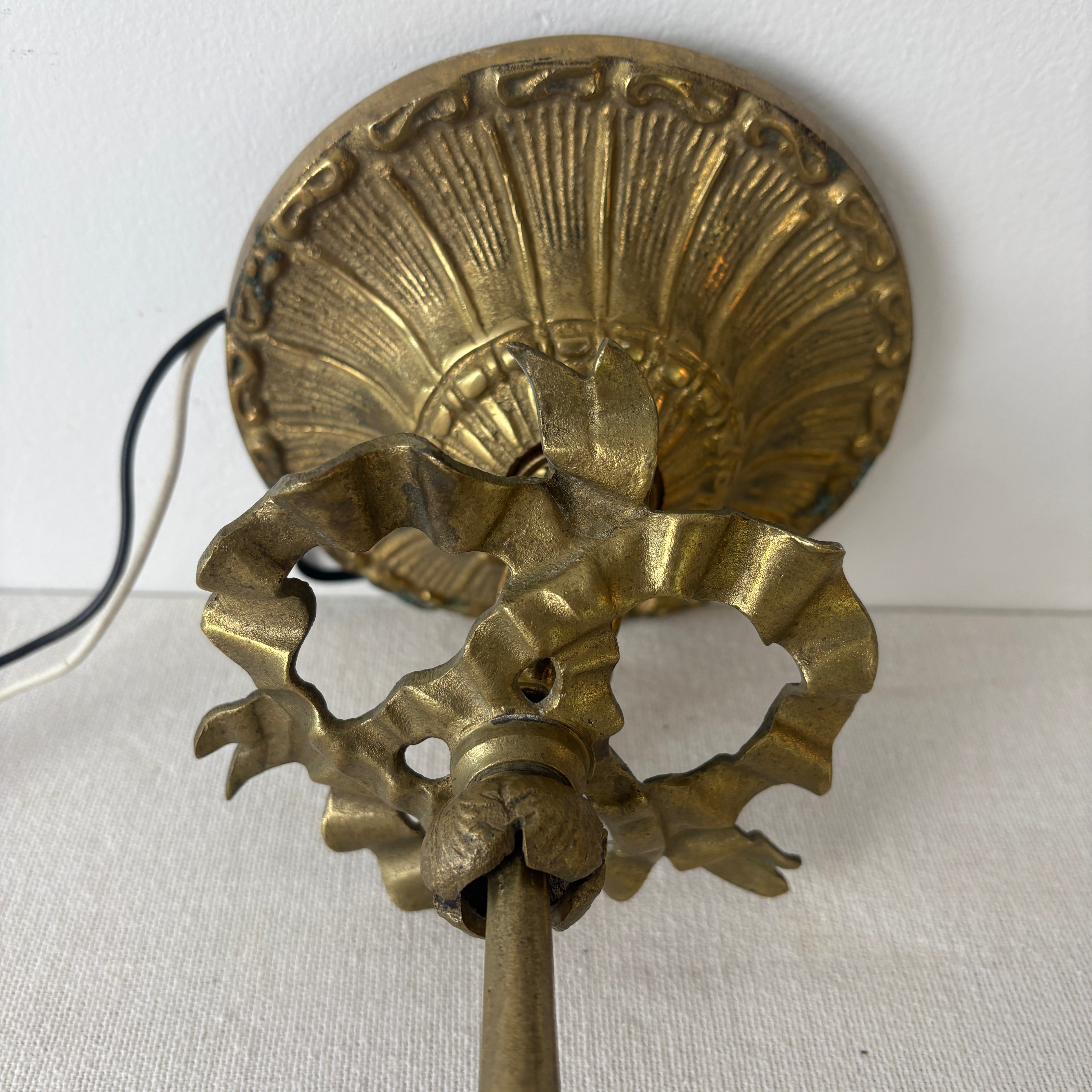 Cupid and Rosette Pendant Light Antique Gold and Bronze Like Finish, Sku 033113