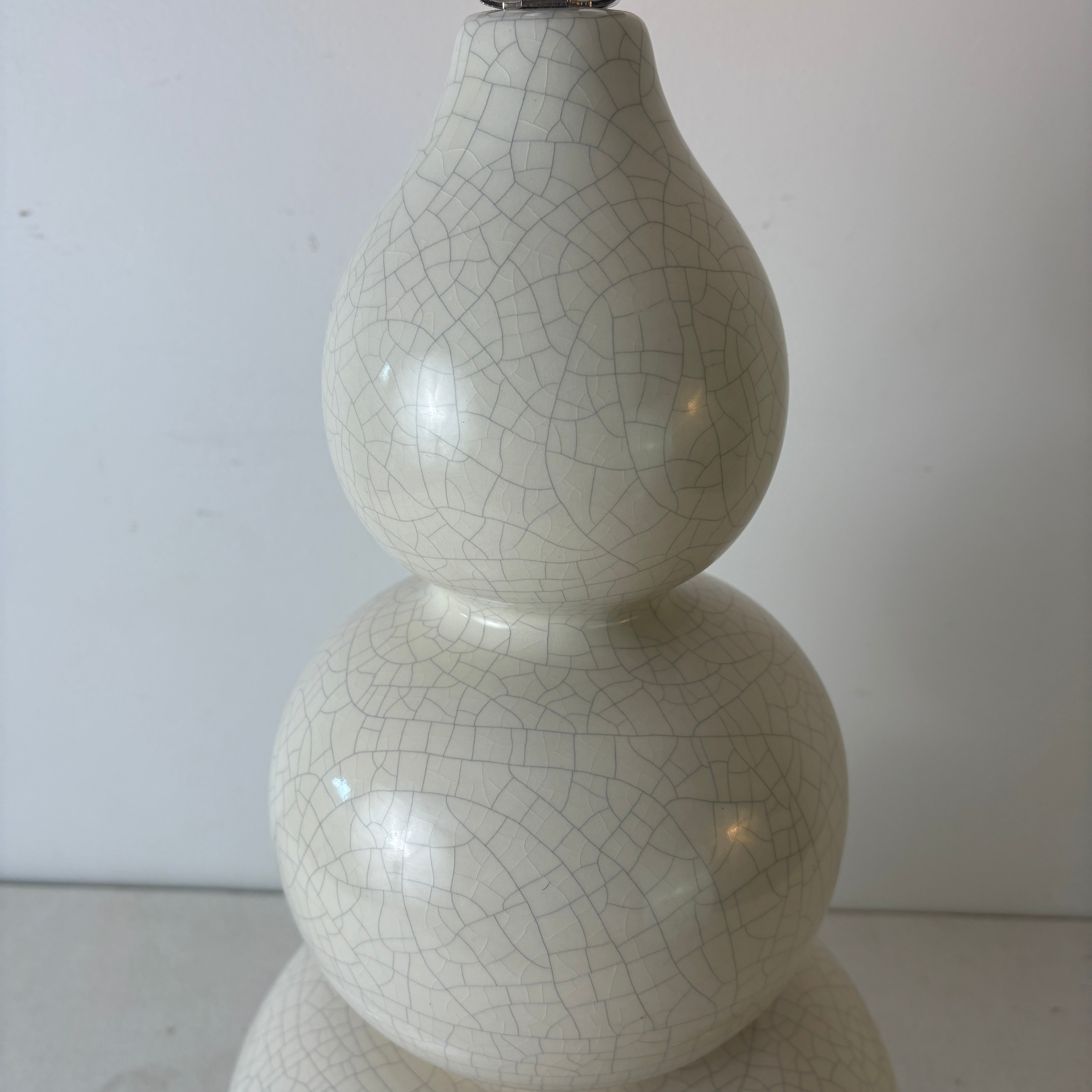 Ceramic Gourd Table Lamp With Crackle Finish, Sku 033146